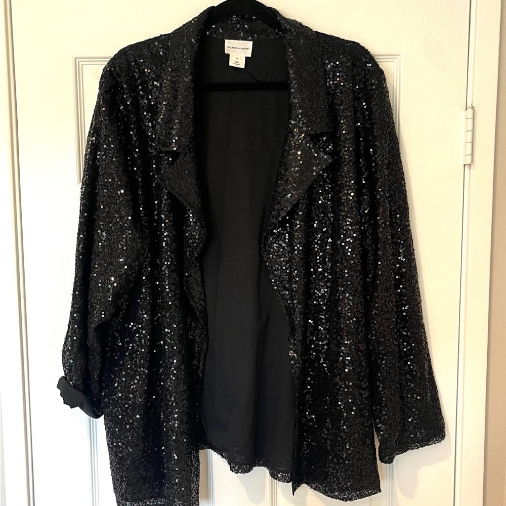 Melrose and Market Black Sequin Blazer